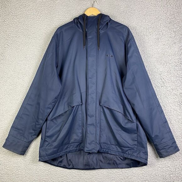 OAKLEY jacket polyester Insulated jacket XXL Hooded Mens Navy Long 412482OVT - Picture 1 of 13